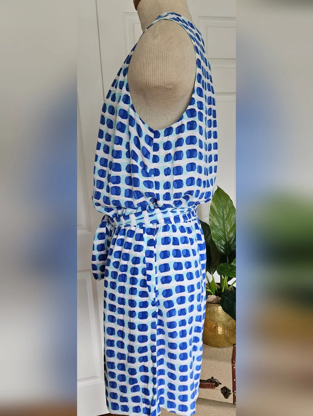 NWT Kate Spade Island Stamp Geometric Romper Preppy Summer Resortwear Size L